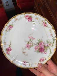 Limoges Elite L French Floral Hand-Painted Plate