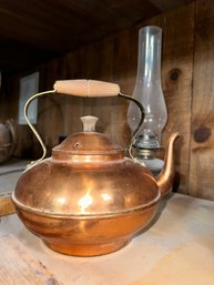 Vintage Tea Kettle Copperware W/Wood Handle