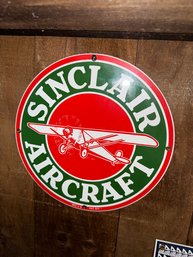 Ande Rooney Porcelain Reproduction Sinclair Aircraft Gasoline Vintage Gas Sign