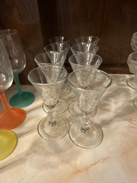 Elegant Set Of 8 Vintage Libbey Forever Glass Wine Cordials