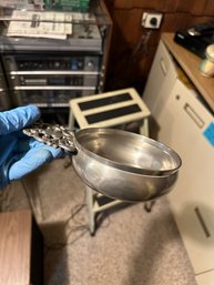 Antique Basin Bowl Pewter Porringer TD&SB