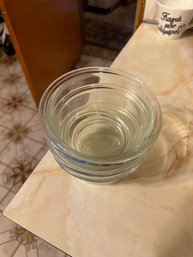 Pretty Porex Clear Glass Ramekin Custard Cup Set Of 3