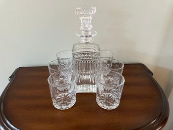 Crystal Decanter With 6 Glass