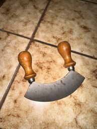 Old Two-Handled Mincing Rocker Knife