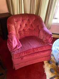 Vintage Velvet Pink Accent Armchair