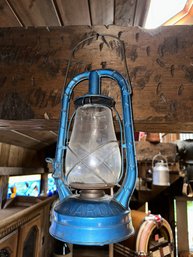 Vintage Blue Dietz Monarch Lantern