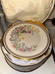 Set Of 13 Elegant Lenox Flower Song Dinner Plate Gold Gilt Trim Fine China