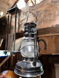 Antique Old Glob Iron Hanging Kerosene Lantern Lamp