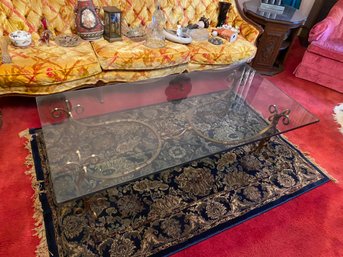 Glass Top Iron Rectangular Coffee Table