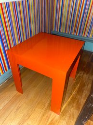 Vintage Cheinco Orange Molded Plastic Parsons Table