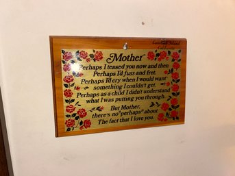 Mother Novelty Wood Cedar Plaque