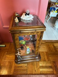 Antique Curio Cabinet Glass Wood