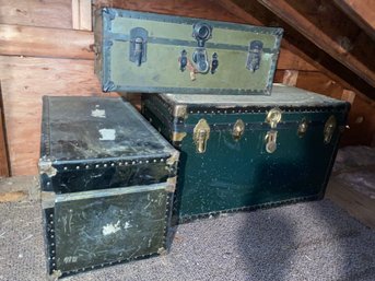 Vintage Metal Storage Trunks