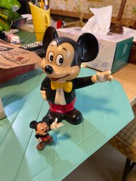 Vintage 1960's Disney Mickey Mouse Plastic Coin Bank