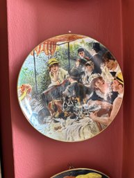 Beautiful Limoges France Gold Trim Renoir Plate 'Dejeuner Des Caroliers'