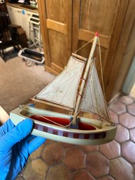 Vintage Wooden Handcrafted Toy Boat