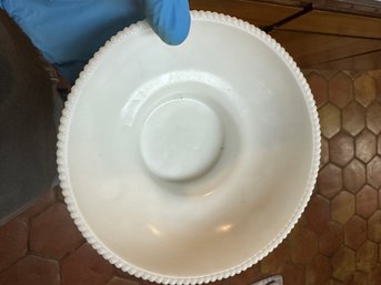 Vintage Hoosier Ribbed Milk Glass Candy Dish Bowl