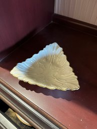 Vintage Lenox Triad Bowl Candy Dish Leaf Pattern Porcelain Gold Rim