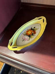 Decorative Noritake Handpainted Deformed Plate Yellow Floral Pattern