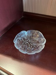 Elegant Crystal Clear Cut Peacock Design Bowl