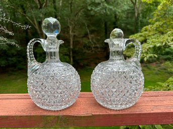 Incredible American Brilliant Cut Decanters. Chipped And Cracked