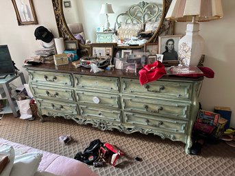 Vintage French Style Mint Green Dresser