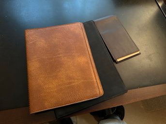 Set Of 2 Sperry Genuine Leather Folder And Reporter Notebook