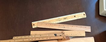 Lot Of Wooden Measurement Rulers