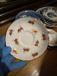 Tuscan Fine English Bone China Autumn Leaves Dish Plate Made In England Hand Numbered