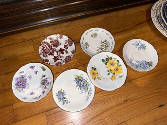 Vintage Victoria Bone China Set Of 6 Saucers Made In England