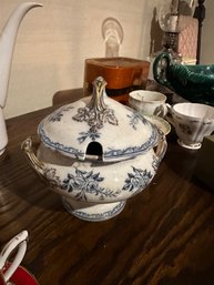 Antique French Lumeville Domed Tureen Service Soup