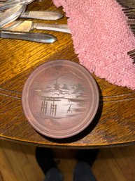 Vintage Japanese Solid Wood Round Coasters