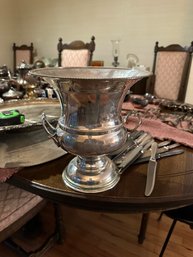 Large Vintage Silver On Copper Champagne Chiller