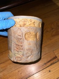 Hand Made Faux Fossil Cup Signed