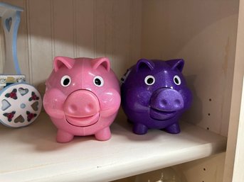 Electronic Pink & Blue Piggy Bank  Money & Coin Counter With Sounds