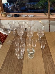 Lot Of Crystal Cut Beer And Shot Glasses