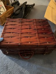 Handmade Woven Picnic Box With Cups And Plates