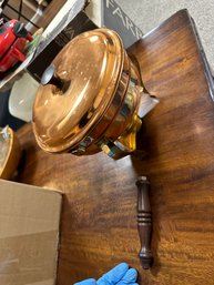 Vintage Copper & Brass Chafing Dish Food Warmer