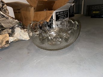 Vintage Glass Punch Bowl