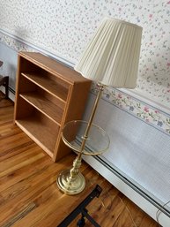 Brass Floor Lamp With Glass Table