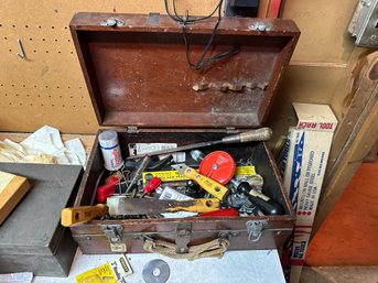 Old Tool Box With Various Tools Included