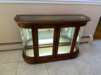 Beautiful Wooden Glass Cabinet With Light Up Bottom