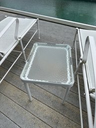 Vintage Metal Frame White Outdoor Table