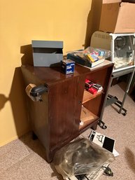 Vintage Hard Wood Side Table Cabinet