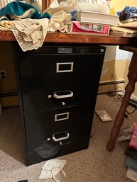 Vintage Black 2 Drawer Filing Cabinet