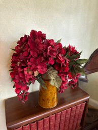 Red Hydrangea On Vase