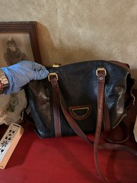 Black And Brown Women's Shoulder Bag Genuine Leather