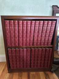 Book Shelf With Set Of Encyclopedia Britannica Books From 1-24 1958 Edition