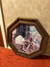 Vintage Skeleton Picture Hexagonal Framed