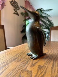 Vintage Bronze Metal Spelter Penguin